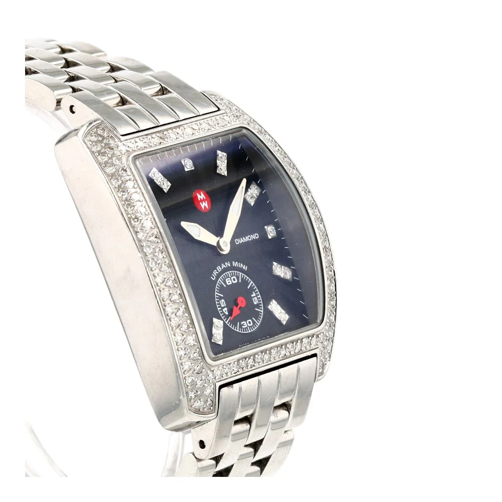 Women's Urban Mini Diamond Black Dial Stainless Steel Watch - Image 3