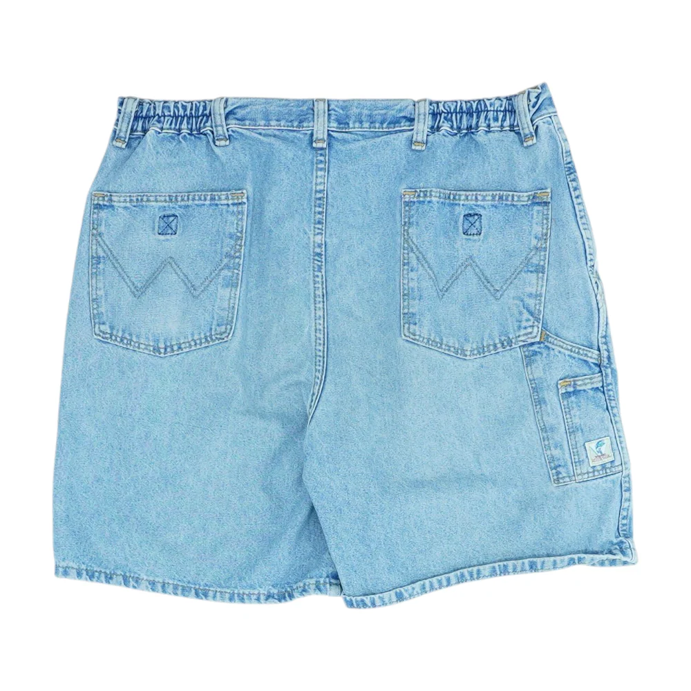 Blue Solid Denim Shorts - Image 2