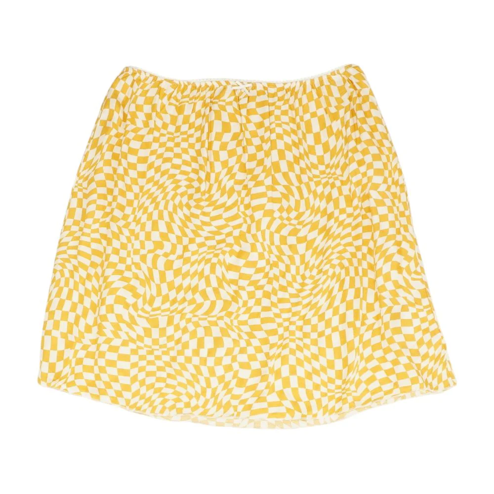Yellow Check Mini Skirt - Image 2