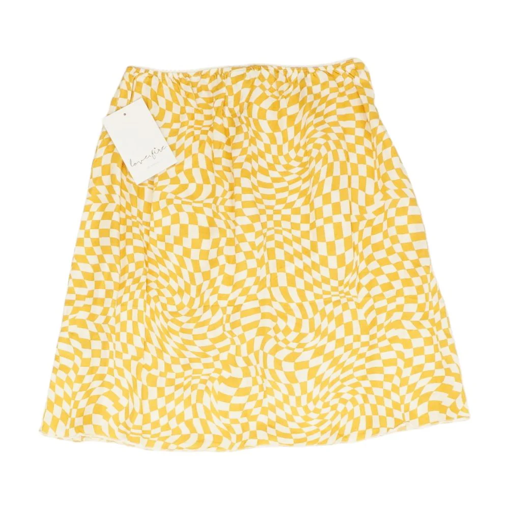 Yellow Check Mini Skirt - Image 3
