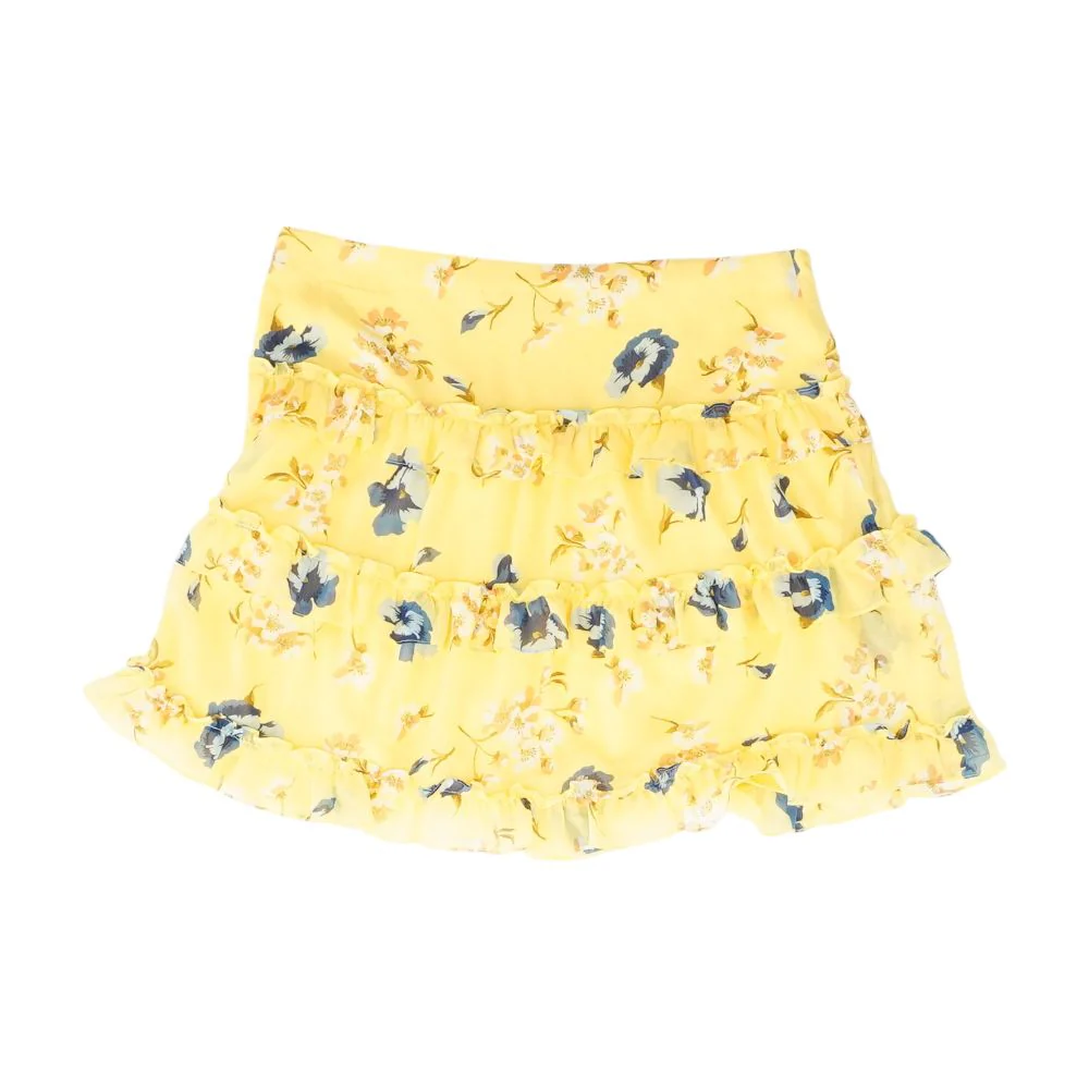 Yellow Floral Mini Skirt - Image 4
