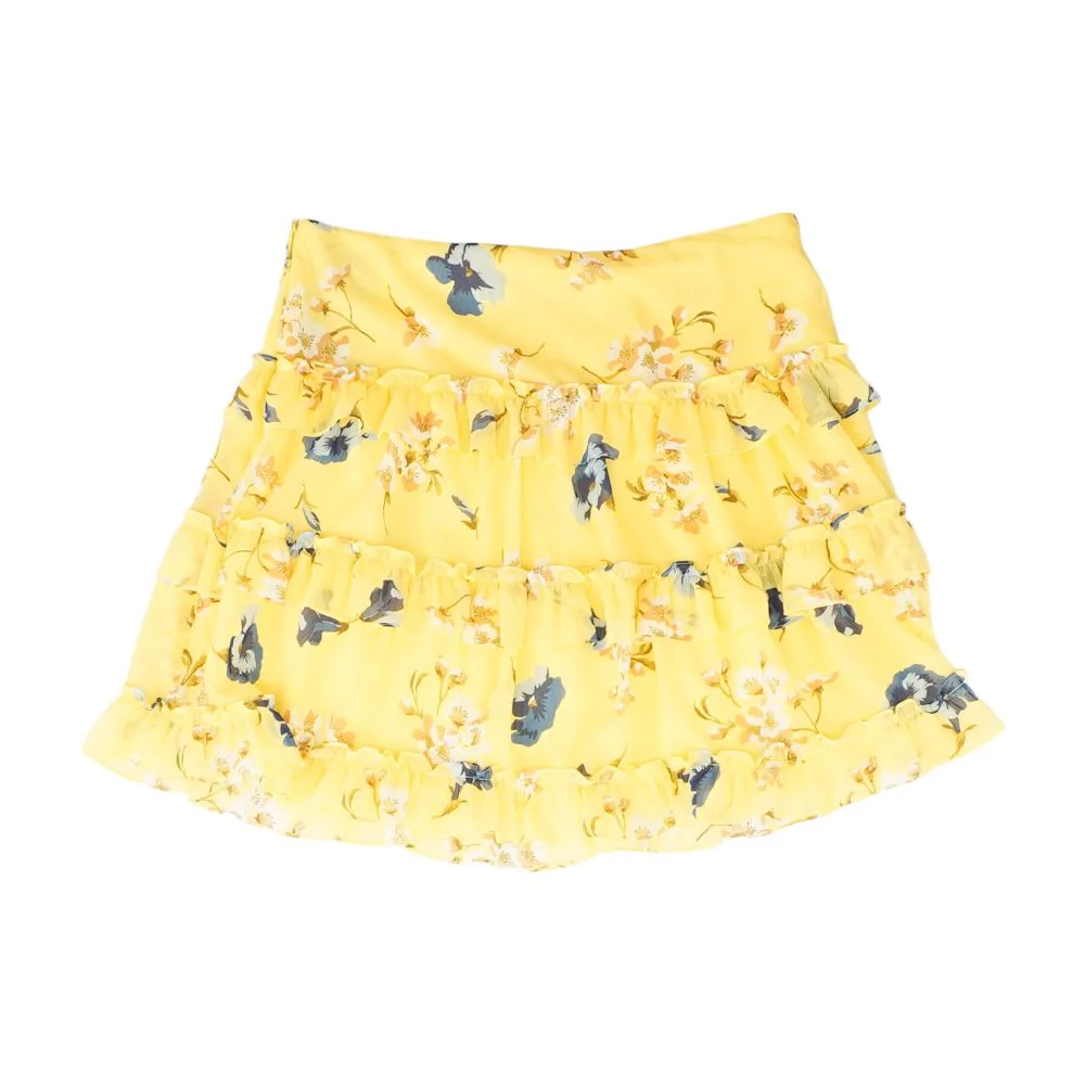 Yellow Floral Mini Skirt - Image 6