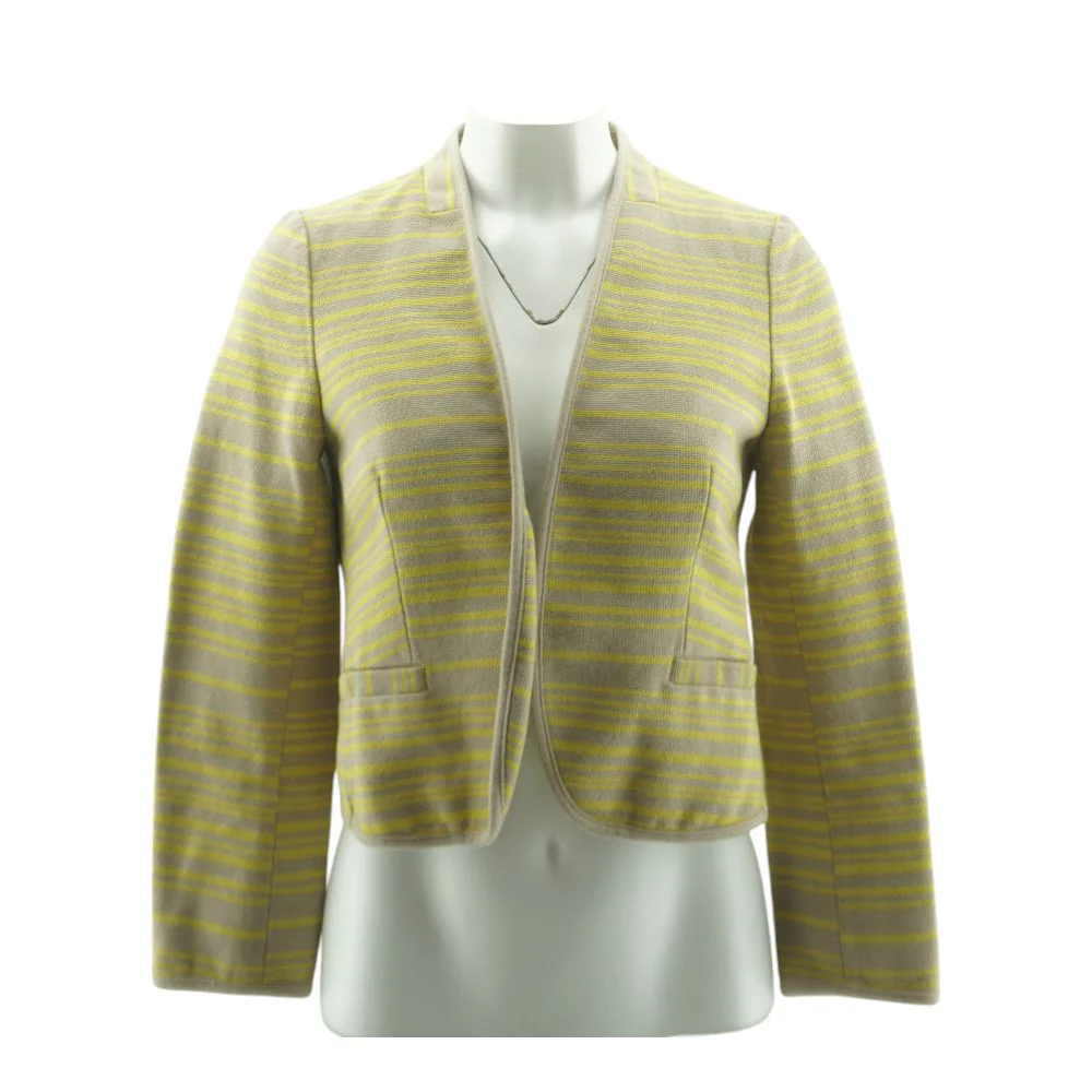 Yellow Striped Cardigan Sweater