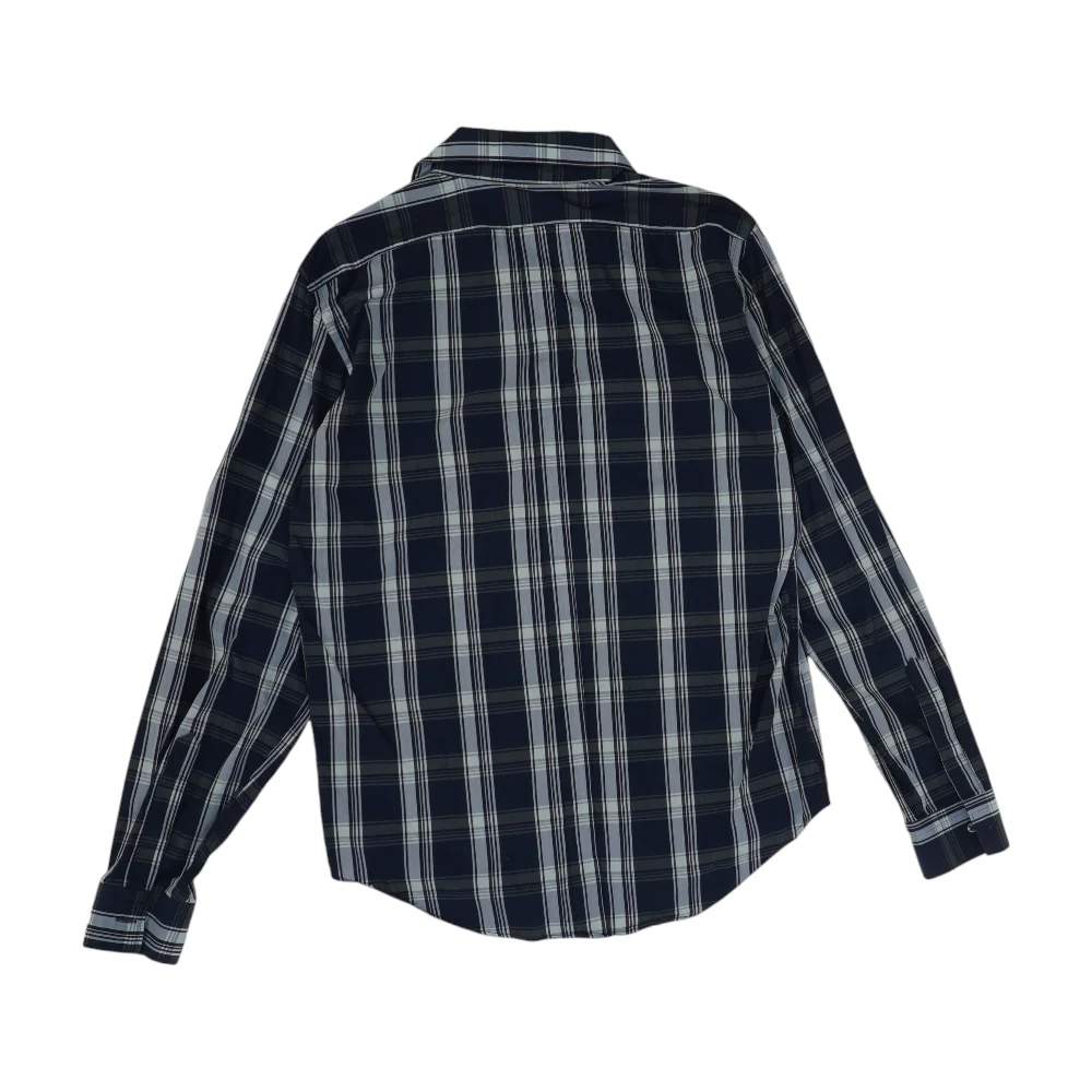 Navy Plaid Long Sleeve Button Down - Image 2