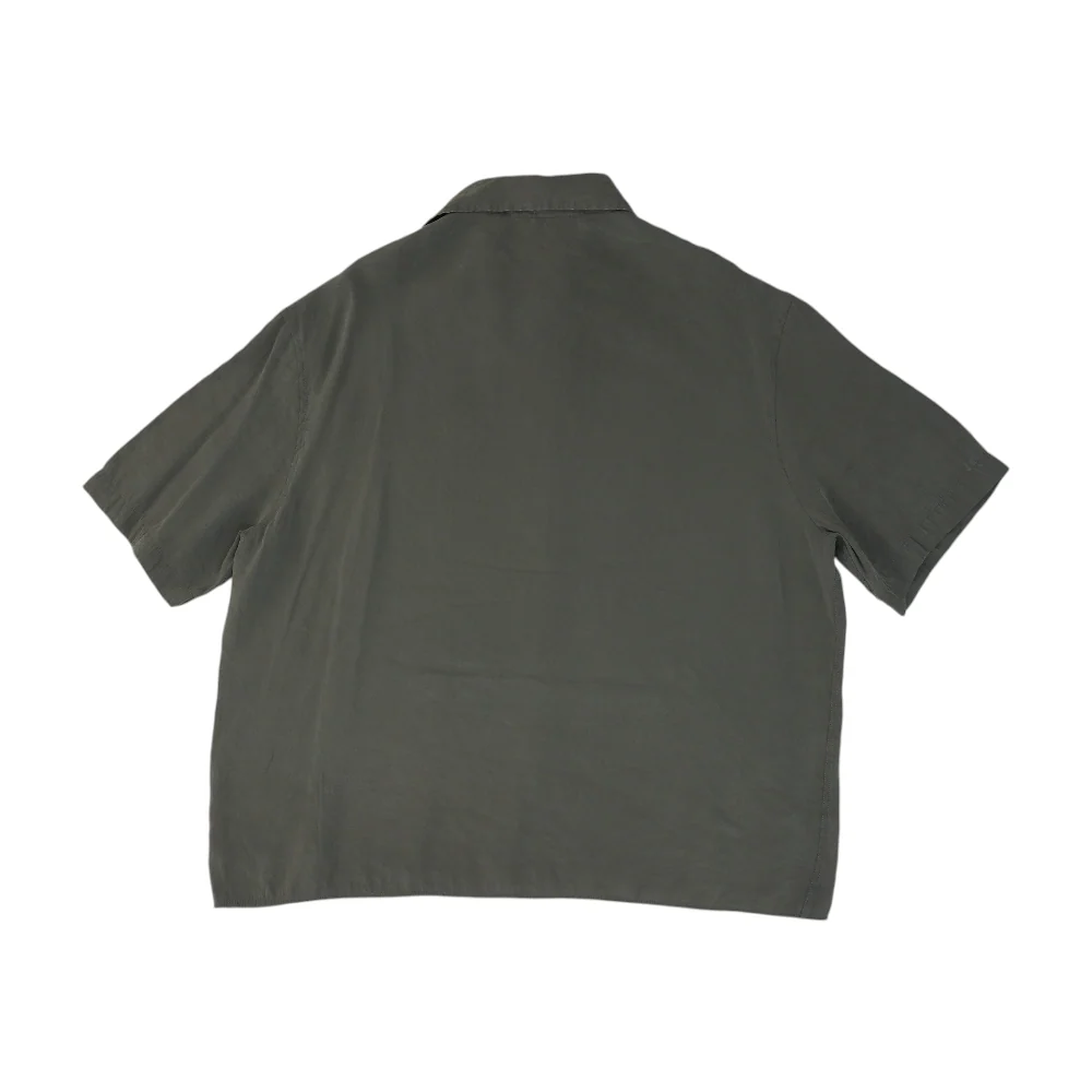 Gray Solid Short Sleeve Button Down - Image 2